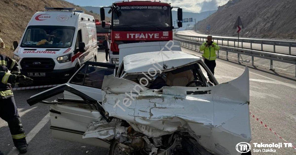 "Denizli Honaz Tüneli'nde Feci Kaza: 1 Ölü, 1 Ağır Yaralı" başlıklı haber için fotorealistik, profes