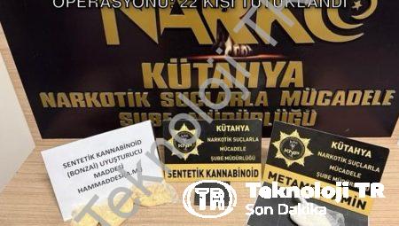 Kütahya’da Geniş Çaplı Asayiş ve Narkotik Operasyonu: 22 Kişi Tutuklandı