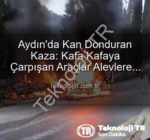 aydin kaza - Aydın'da Kan Donduran Kaza: Kafa Kafaya Çarpışan Araçlar Alevlere Teslim Oldu, 2 Yaralı